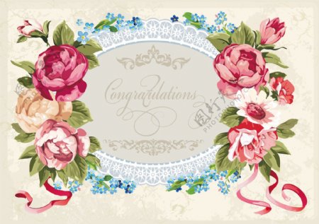 玫瑰花卡片背景图片