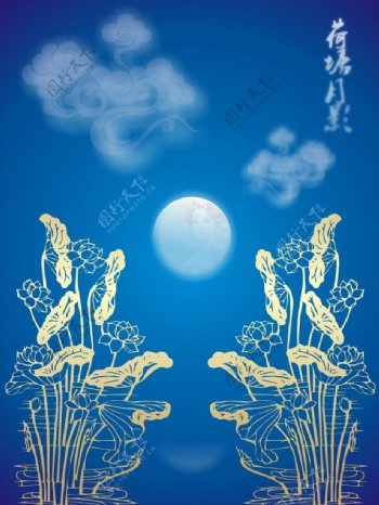 荷塘夜影唯美月色图片