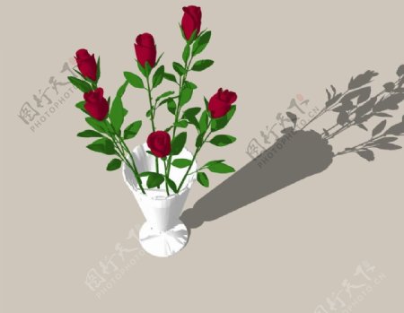 玫瑰花3d模型图片