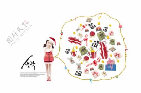 韩国风来袭圣诞海报ps分层海报素材