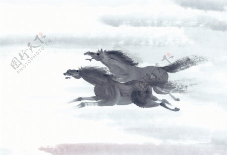 中华艺术绘画古画动物绘画马中国古代绘画