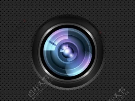 数码相机质感镜头GUI图标PSD