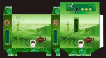 西湖龙井茶展开盒图片