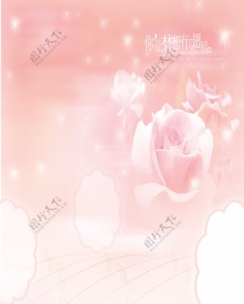 粉红玫瑰强化玻璃移门图片