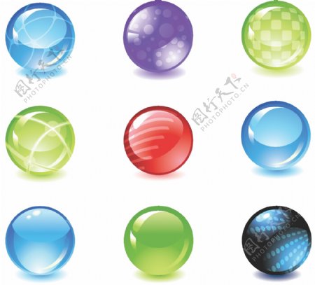 多彩水晶球矢量素材