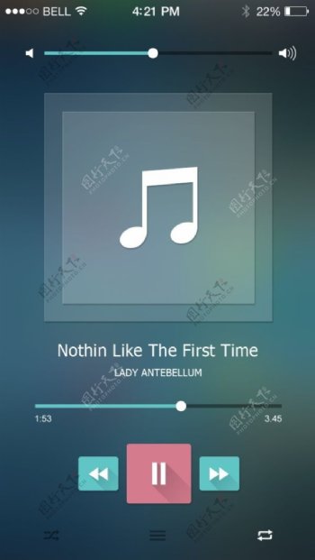 iOS7音乐播放器界面设计psd素材