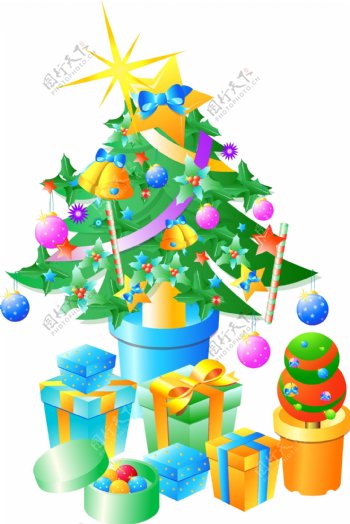 圣诞系列饰品之礼物树矢量图26