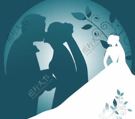 4种型号的婚礼主题插画矢量素材