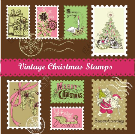 圣诞邮票图片