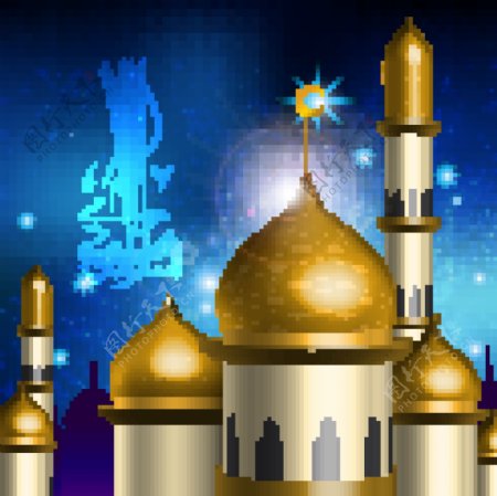 伊斯兰风格的城堡矢量素材1