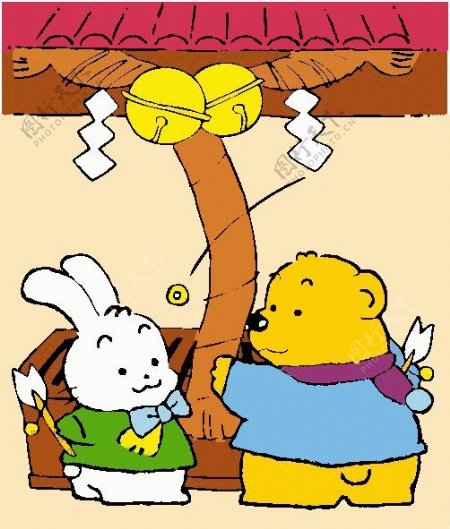 位图卡通动物兔子熊可爱卡通免费素材