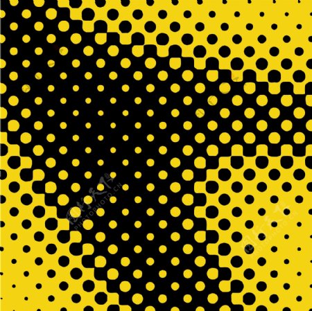 黑色和黄色网纹网点背景矢量素材