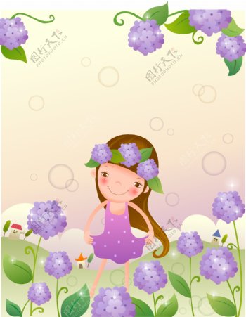 小女孩与花