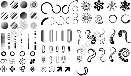 黑白设计元素系列矢量素材3简单图形