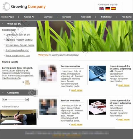 电脑商务企业网站CSS模板