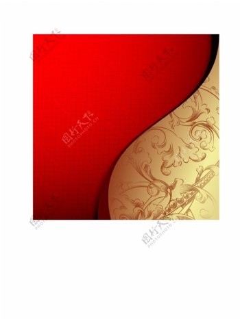 高贵金色红色背景欧式华丽花纹背景矢量素材