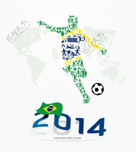 2014世界杯背景矢量素材