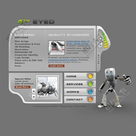 机器人科技网站psd模板