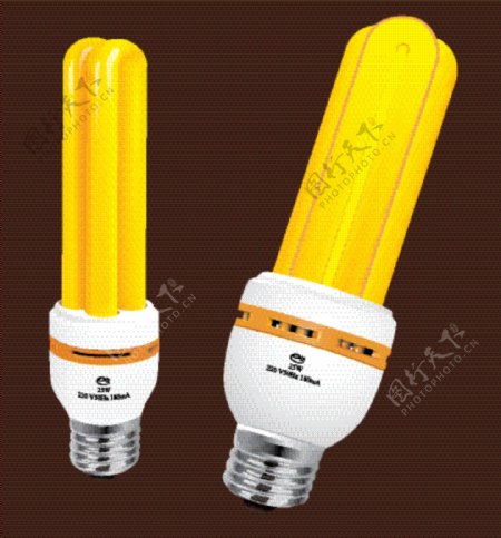 黄色和白色节能灯矢量素材