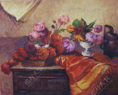 鲁东油画花卉图片