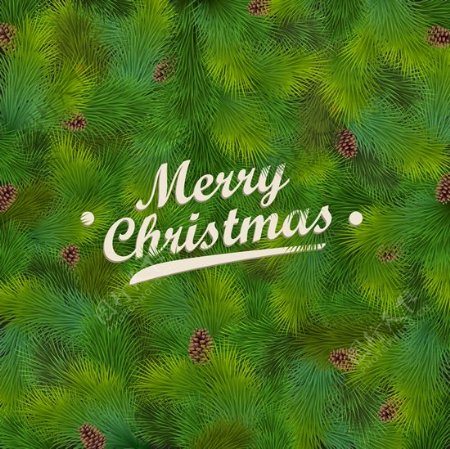 绿色圣诞节主题海报矢量素材
