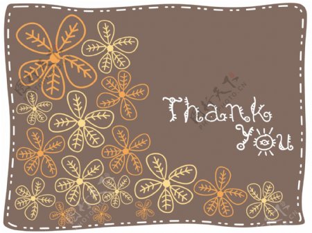 棕色背景的鲜花和感谢的文字