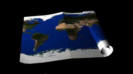 旋转的世界地图纸运动背景视频免费下载