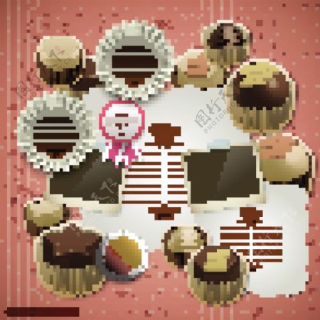 巧克力蛋糕矢量