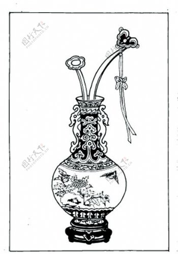 古典纹样花瓶