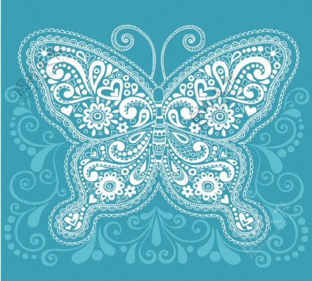欧式花纹组成的蝴蝶