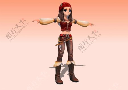 美女海盗3D模型