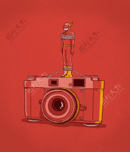 位图T恤图案照相机超人色彩免费素材