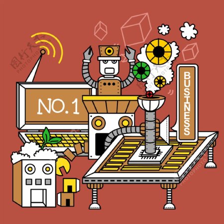 韩国机器人卡通插画16