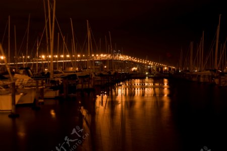 海港夜景图片