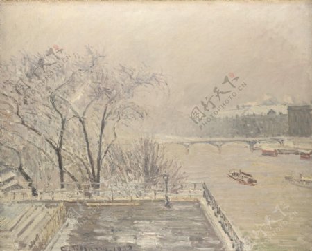 雪里的罗浮宫图片