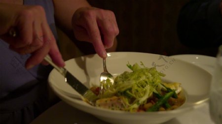 餐厅的食物和板块股票的录像视频免费下载