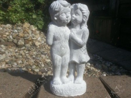 男孩和女孩雕像3D扫描
