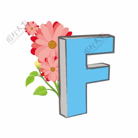 向量F字母花