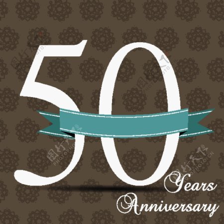 50年周年庆祝活动标志和卡设计