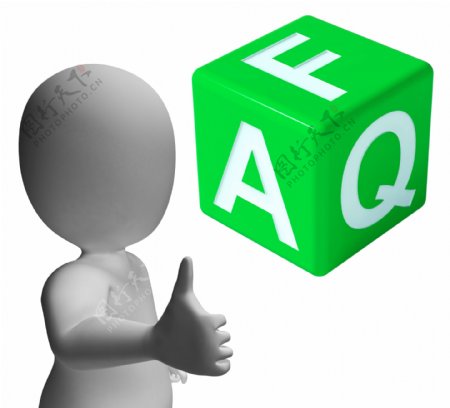 FAQ骰子作为信息或辅助标志