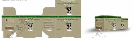 外贸茶叶包装盒平面图和效果图设计图片