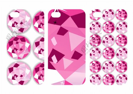 粉色炫丽图案手机壳