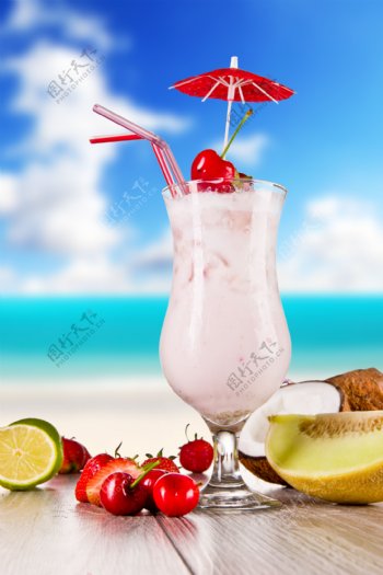 夏日果汁饮料图片