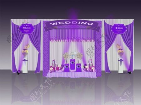 婚礼舞台布置效果图PSD素材
