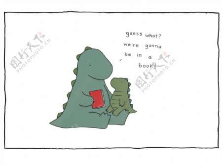 位图可爱卡通卡通动物恐龙书本免费素材
