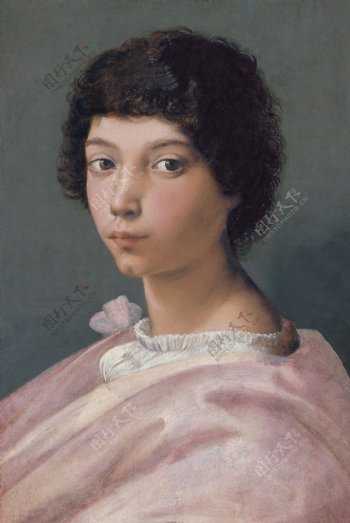 RaphaelandCollaboratorPortraitofayoungMan15181519意大利画家拉斐尔Raphael古典人物油画装饰画