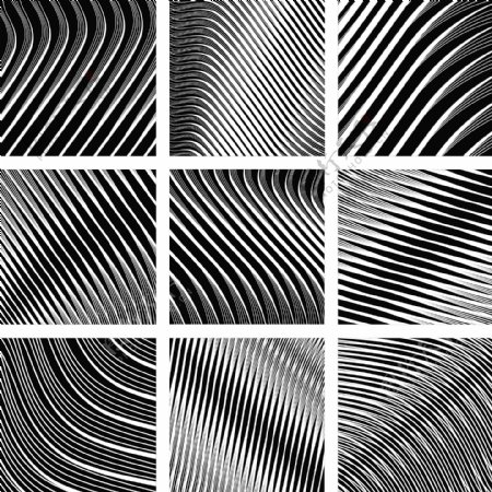 动态的黑色和白色的螺旋图案02矢量