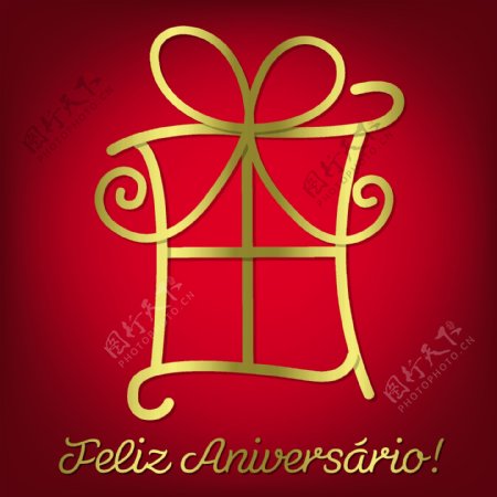 明亮的葡萄牙生日快乐卡矢量格式