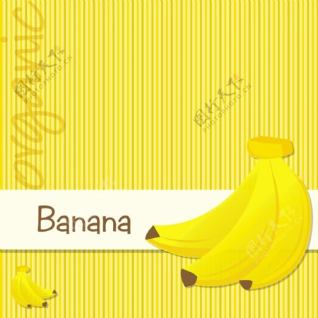 矢量格式的明亮的有机香蕉卡