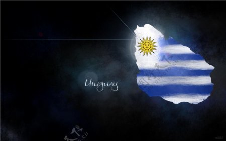 乌拉圭国旗创意桌面壁纸图片
